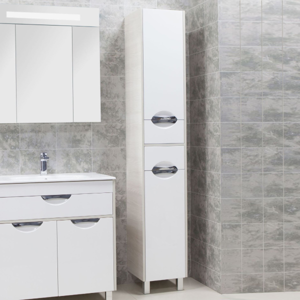 Шкаф-пенал Акватон Юта белый/ясень фабрик