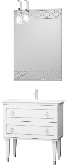 Тумба с раковиной Smile Порто 80 белая, хром