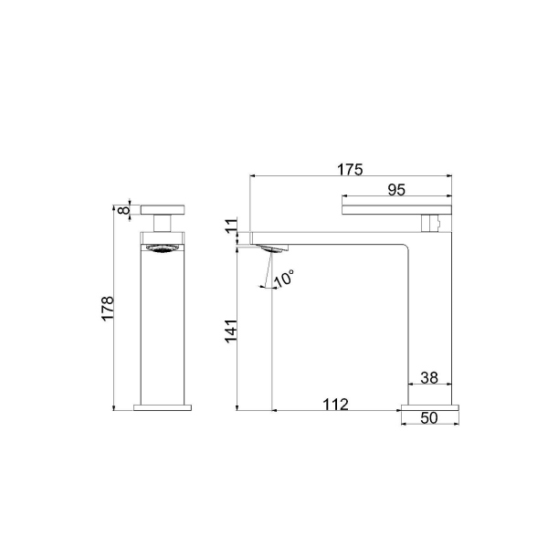 Смеситель для раковины Vincea Dice VBF-2DS1BG однорычажный, брашированное золото