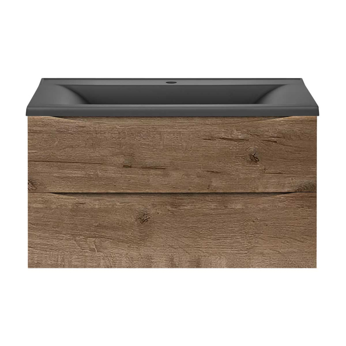 Тумба с раковиной Vincea Mia 900 подвесная, 2 выкатных ящика soft close, V.Oak, VMC-2MA900VO+VCB-3M900W