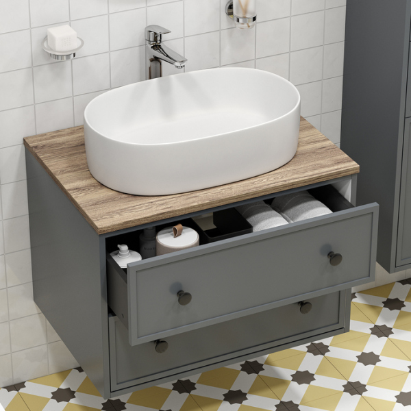 Тумба IDDIS подвесная, со столешницей, 60 см, темно-серый, Torr (TOR60DBi95K)