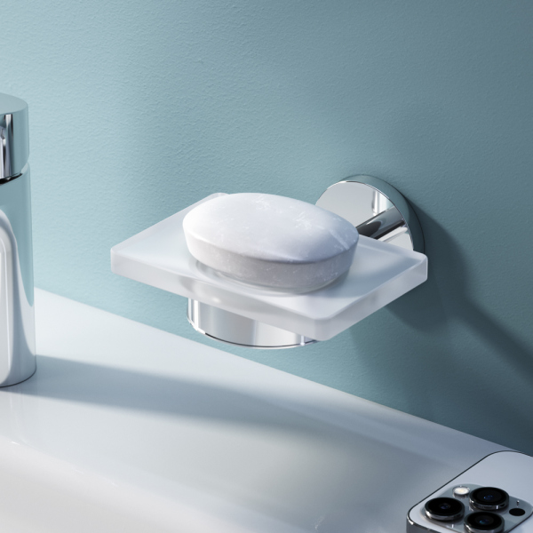 Стеклянная мыльница с настенным держателем, хром AM.PM X-Joy, A85A34200