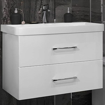 Тумба без раковины Opadiris Арабеско 80 00-00005553 подвесная Белая глянцевая