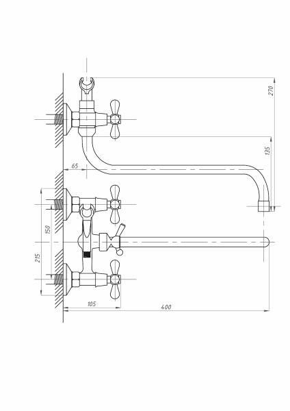 Смеситель для ванны с душем FAUZT FZs-317-10 тип См-ВУДРНШлА