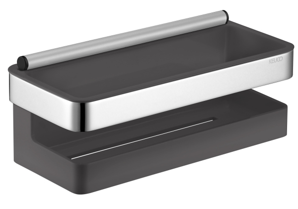 Полка Keuco Collection Moll со стеклоочистителем, антрацит