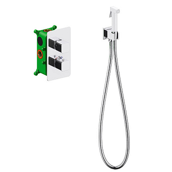 Смеситель встроенный с гигиеническим душем с термостатом Timo Petruma (5089/00SM) хром