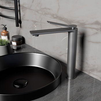 Смеситель для раковины Vincea Verse VBF-2VE2GM однорычажный, вороненая сталь