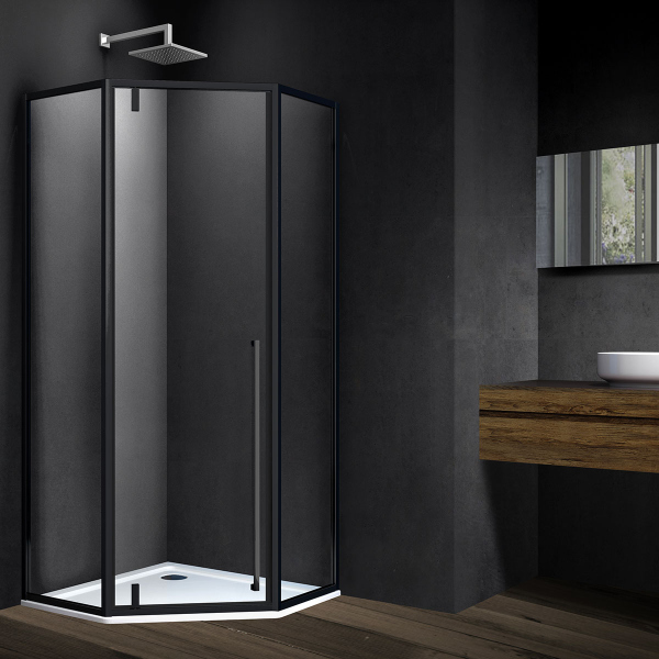 Душевой уголок Vincea Penta VSP-3P900CLB, 900*900, черный, стекло прозрачное