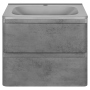 Тумба с раковиной Vincea Vico 600 подвесная, 2 выкатных ящика soft close, Beton, VMC-2V600BT+VCB-2VP600W