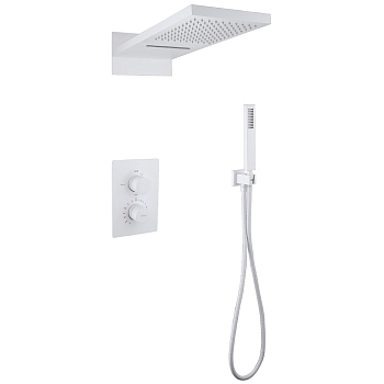 Душевая система ABBER Weiss Insel AF8052W скрытого монтажа без излива, термостат, белая