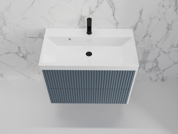 Тумба без раковины подвесная Style Line "Стокгольм 80", (2 ящ.) графит, PUSH, ЛС-00002314