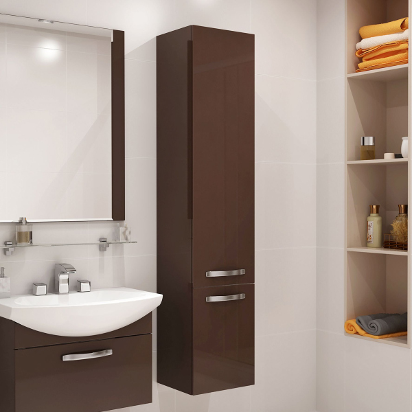 Шкаф-пенал Акватон подвесная Ария (1A134403AA430) темно-коричневая