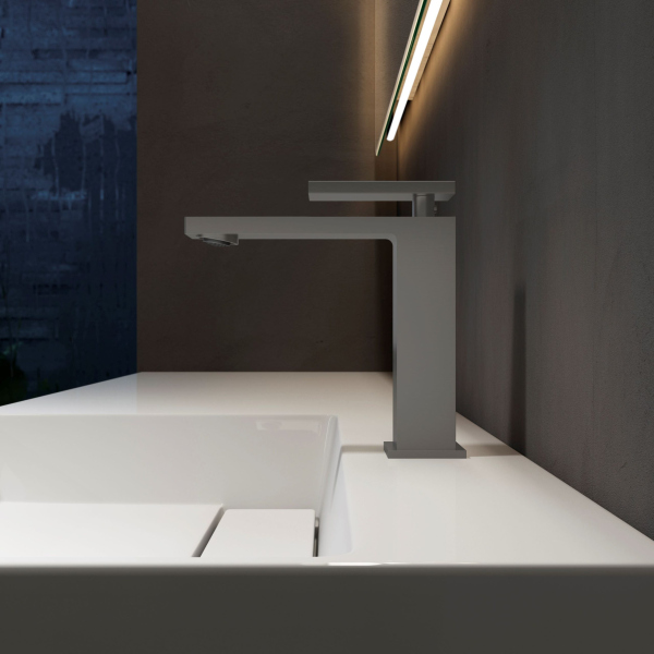 Смеситель для раковины Vincea Dice VBF-2DS1GM однорычажный, вороненая сталь