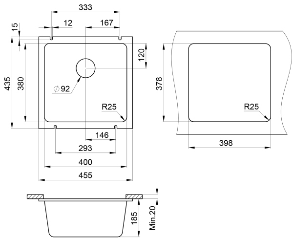 Кухонная мойка GRANULA (3801, АРКТИК)