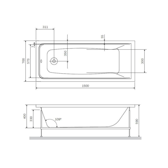 Каркас для ванны AM.PM Gem W90A-150-070W-R