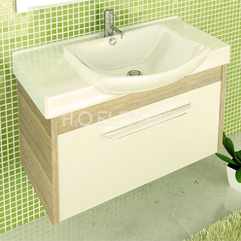 Тумба-умывальник Comforty "Киото-90 П" сосна лоредо с раковиной Comforty 003