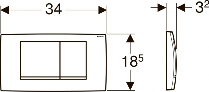 Кнопка смыва Geberit Twinline 30 115.899.KH.1