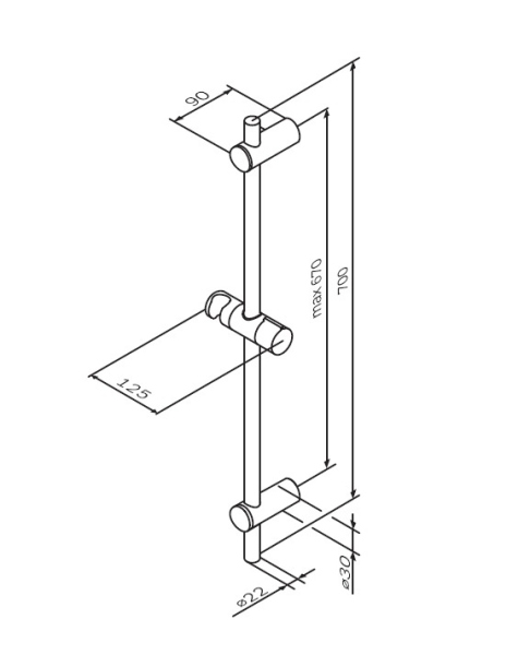 Душевая штанга AM.PM Gem F0390000