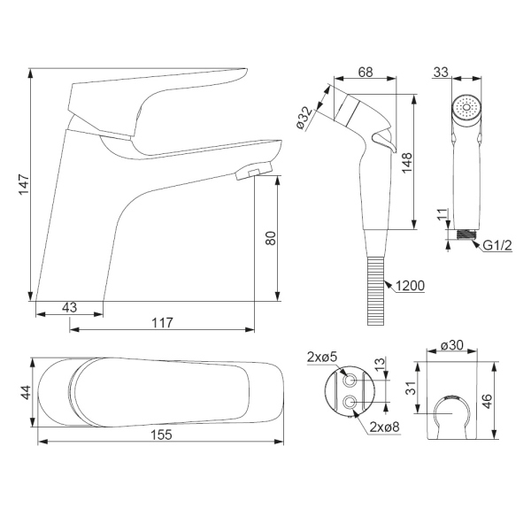 Смеситель для раковины Damixa Jupiter, 770300001