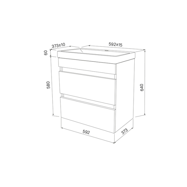 Тумба с раковиной IDDIS подвесная с ящиками, белая, 60 см, Zodiac. (ZOD6CB0i95K)