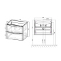 Тумба с раковиной Vincea Paola 600 подвесная, 2 выкатных ящика soft close, R.Wood, VMC-2P600RW+VCB-2VP600B