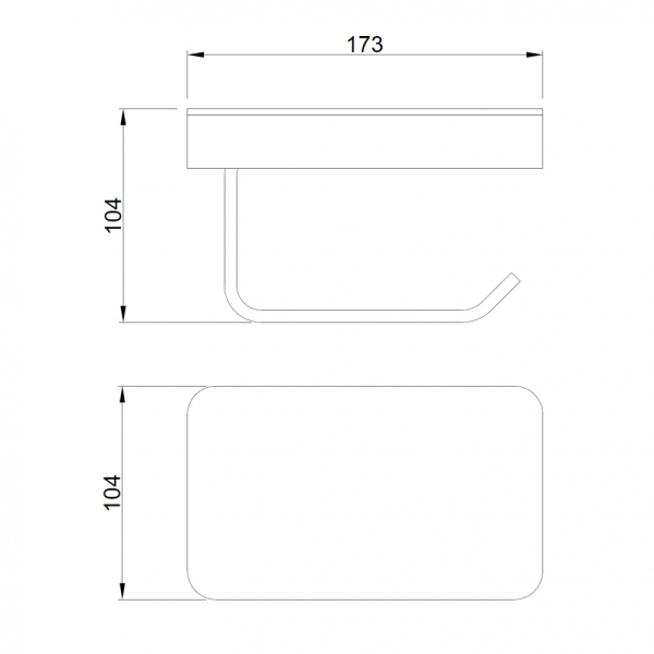 Бумагодержатель с полкой для телефона ABBER Westen AA1730G золото матовое