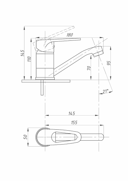 Смеситель для кухни FAUZT FZs-800-114 короткий излив тип См-УмОЦБА, См-МОЦБА