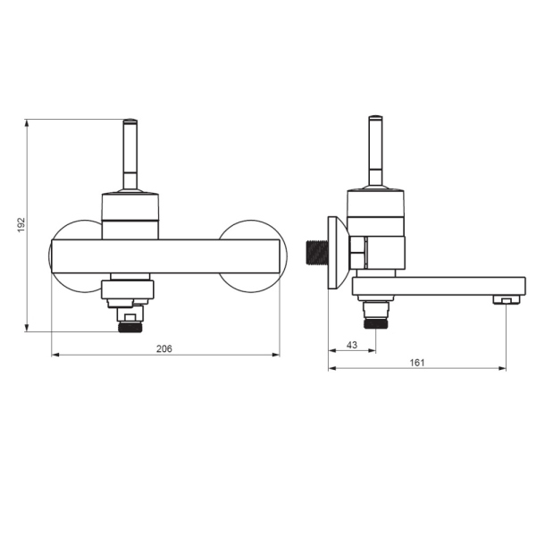 Смеситель для ванны и душа Damixa Arc, 291000200