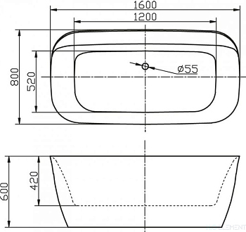 Акриловая ванна BelBagno BB303
