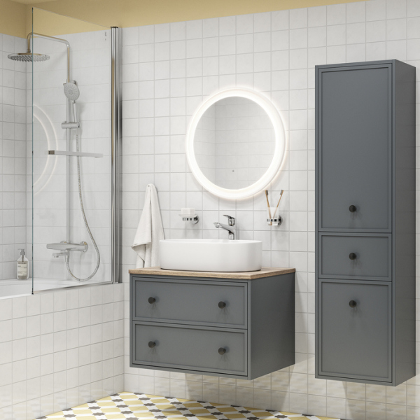 Тумба IDDIS подвесная, со столешницей, 60 см, темно-серый, Torr (TOR60DBi95K)