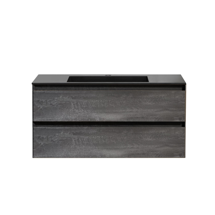 Тумба с раковиной Vincea Luka 1000 подвесная, 2 выкатных ящика soft-close, G.Stone, VMC-2L100GS+VCB-13100B