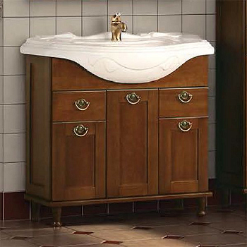 Тумба с раковиной Акватон Наварра 1A1385K0NAM10 цвет Орех