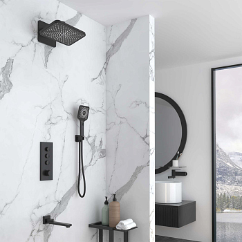 Душевой комплект Vincea VSFW-433TI4MB встраиваемый, термостатический, трехрежимный, черный