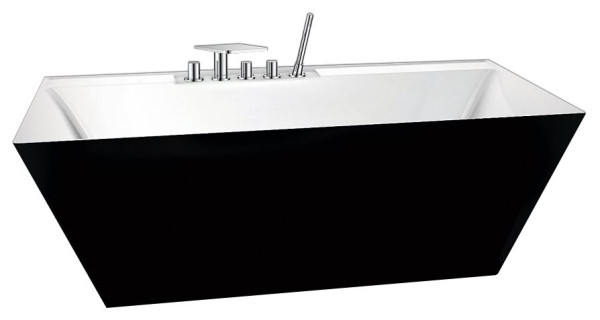 Акриловая ванна BelBagno BB19-NERO/BIA