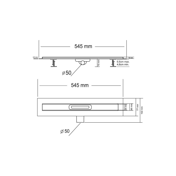 Душевой лоток Vincea Say CARMINE 510.50.P.DUZ, 50 см, хром