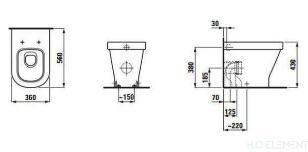 Унитаз напольный Laufen Lb3 8.2168.4.000.000.1