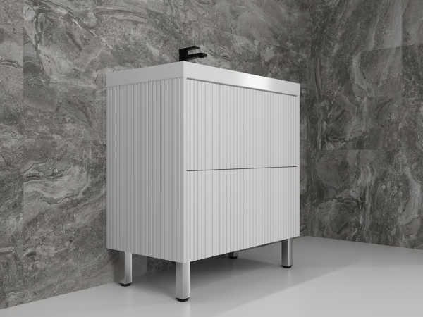 Тумба без раковины напольная Style Line "Стокгольм 80", (2 ящ.) белый, PUSH, ЛС-00002335