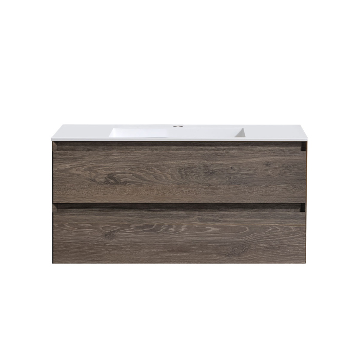 Тумба с раковиной Vincea Luka 1000 подвесная, 2 выкатных ящика soft-close, R.Oak, VMC-2L100RO+VCB-13100G