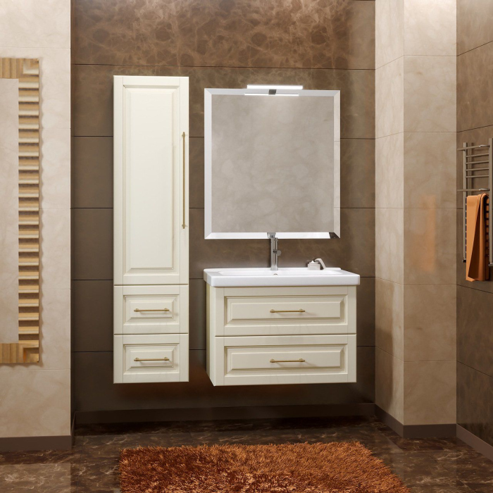 Тумба с раковиной Smile Сити 80 слоновая кость