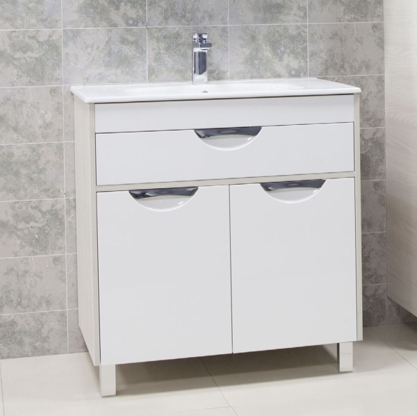 Тумба для комплекта Акватон Юта 80 белый/ясень фабрик