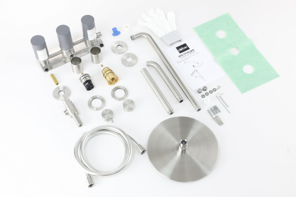 Душевая система ABBER Wasser Kreis 316 AF8150BST, сталь брашированная