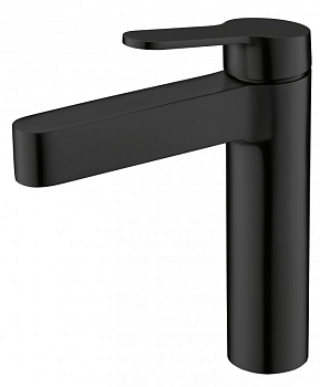 DELTA Смеситель для раковины без донного клапана, чёрный матовый, DEL-LVM-NERO