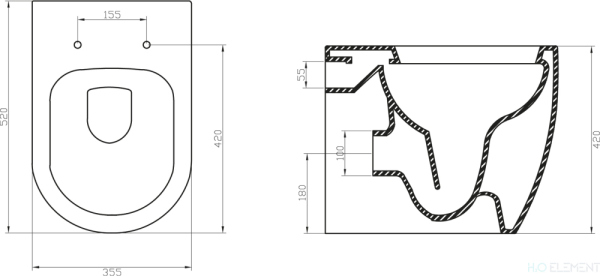 Унитаз приставной BelBagno Marino безободковый (готовый набор)