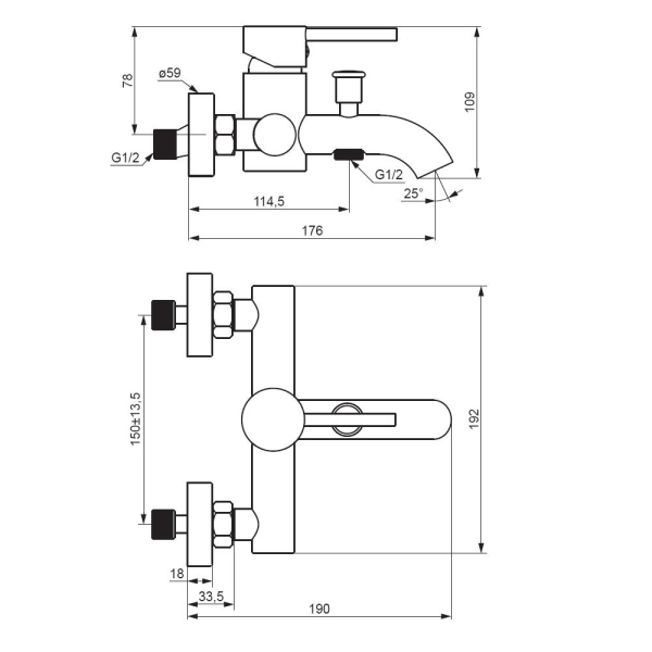 Смесители для ванны и душа Damixa Scandinavian Pure, 361000300