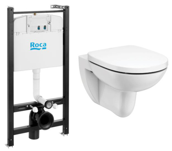Комплект унитаза с инсталляцией Roca Debba Round Pack Rimless 893104980 с сиденьем без клавиши