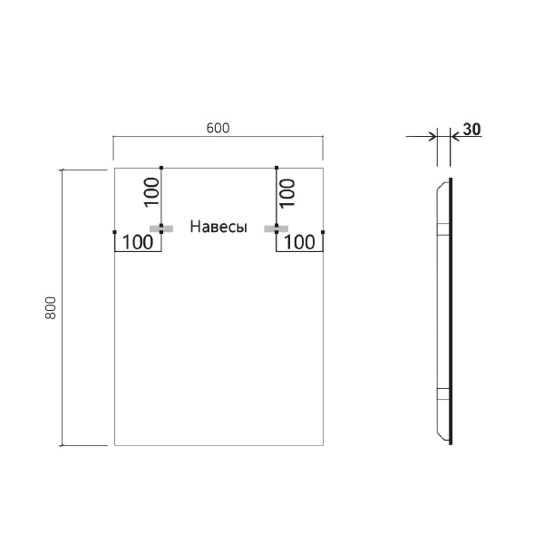 Зеркало Vincea LED VLM-3VN600B 600х800 c сенсорным выключателем и диммером