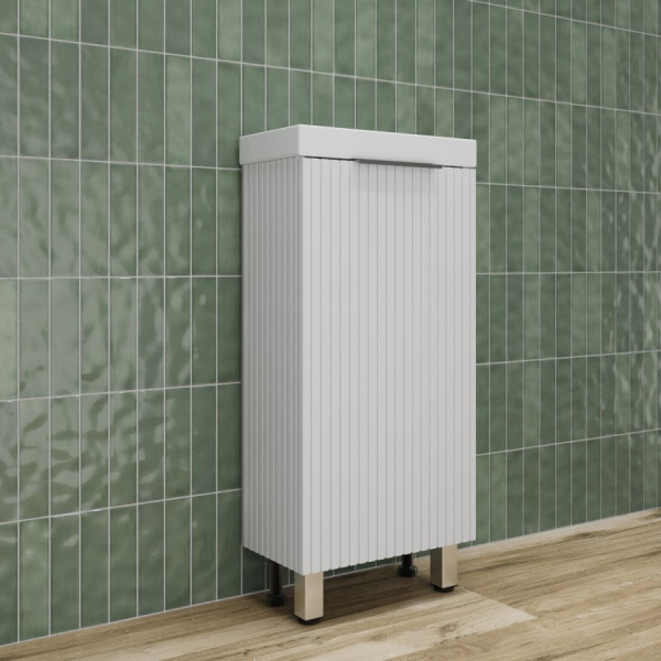 Тумба без раковины напольная "СОЛО" универсальная (Como 40) Белый Софт, ЛС-00002428