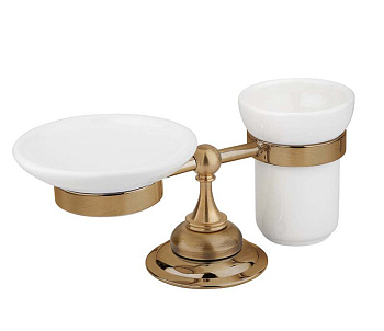 APHRODITE-STTP-03/24 Стакан и мыльница настольные, золото
