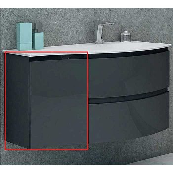 VAGUE Шкафчик подвесной с одной распашной створкой, левый 44229 Antacite, 34x40x55