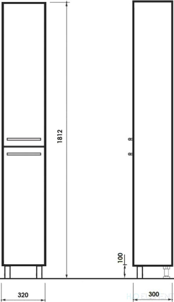 Шкаф-пенал 1 Orange Корро 30 белый